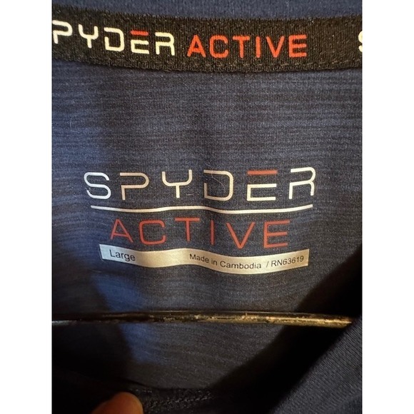 Spyder Active Performance Men's LRG Long Sleeve Shirt‎ Stretch Navy Blue Soft - Picture 2 of 11